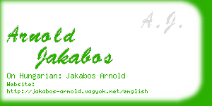 arnold jakabos business card